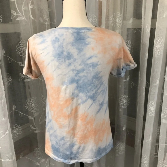 🎄 Splash  tie dye T-shirt orange/blue SZ L - Picture 4 of 7